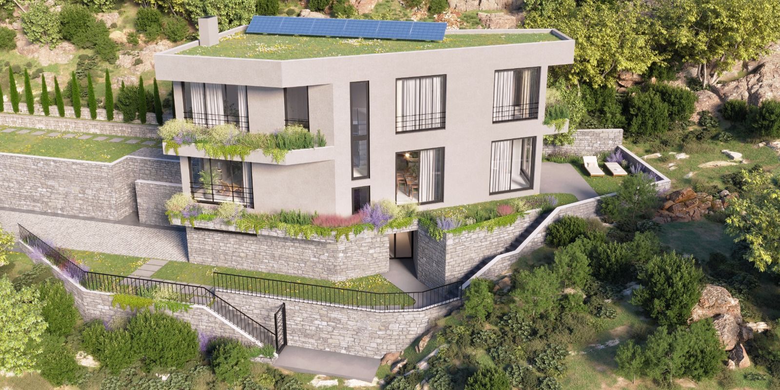 Na prodaju moderna vila 312 m² sa bazenom, teretanom, saunom i panoramskim pogledom na Bokokotorski zaliv – Tivat, - Amfora Real Estate