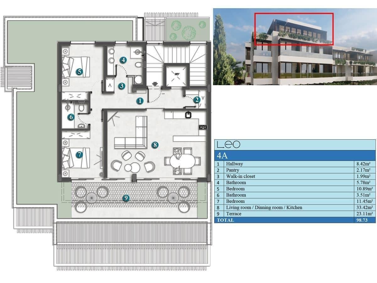 Jednosoban stan 43.05m2 gratis terase u novom stambenom kompleksu sa bazenom-Kumbor,Herceg Novi - Amfora Real Estate