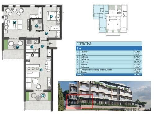 Jednosoban stan 64.24m2 u novom stambenom kompleksu sa bazenom-Kumbor,Herceg Novi - Amfora Real Estate