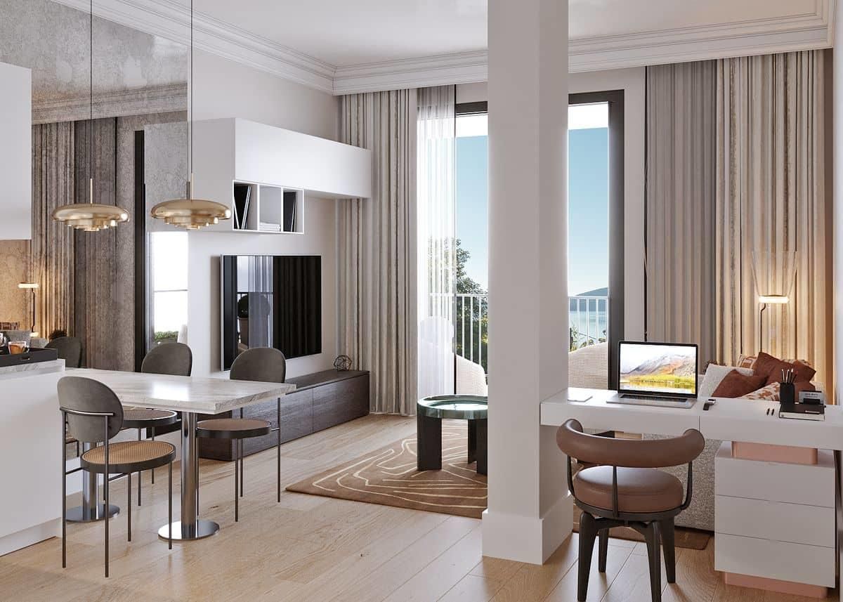 Dvosoban stan 75.78m2 + 58.88m2 gratis terase u novom stambenom kompleksu sa bazenom-Kumbor,Herceg Novi - Amfora Real Estate