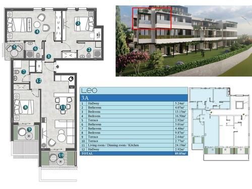 Jednosoban stan 64m2 + 31.77m2 gratis terase u novom stambenom kompleksu sa bazenom-Kumbor,Herceg Novi - Amfora Real Estate