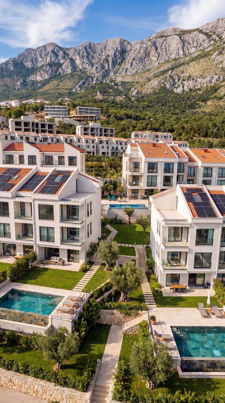 Luksuzna townhouse vila 174 m² sa privatnim bazenom i pogledom na more-Reževići, Budva - Amfora Real Estate