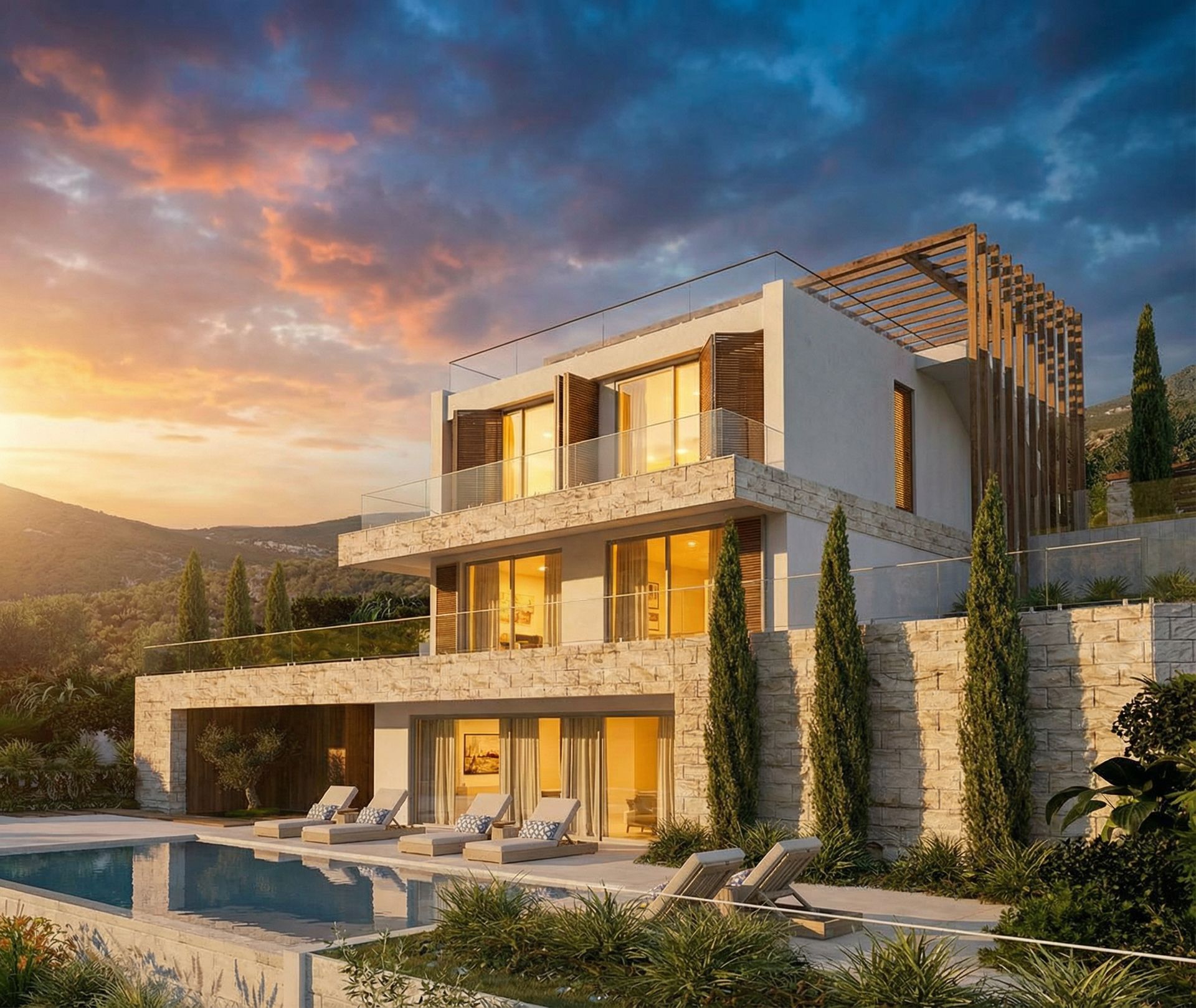 Ekskluzivne luksuzne vile sa panoramskim pogledom i privatnim bazenom – Zanjice, Luštica - Amfora Real Estate