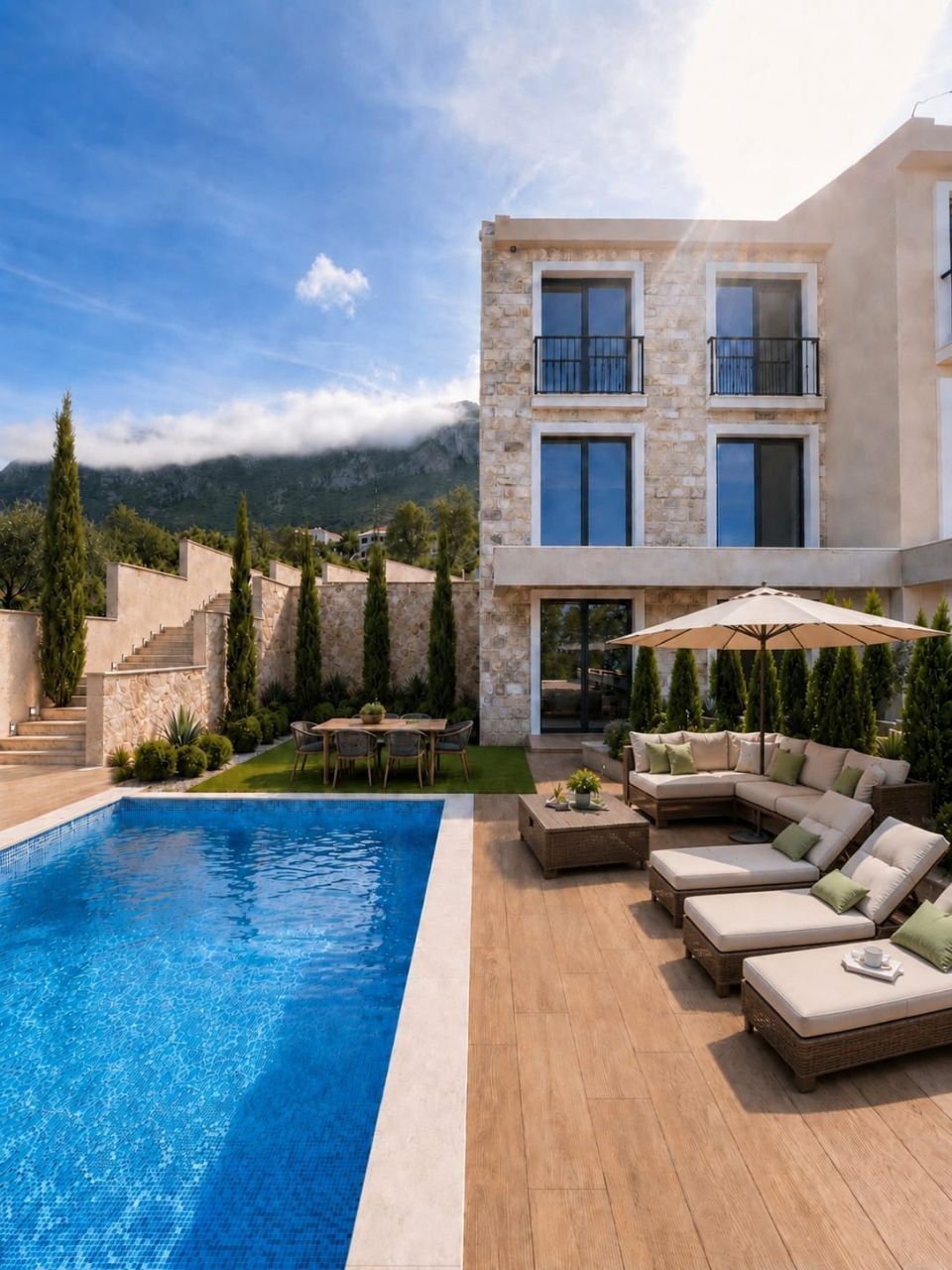 Townhouse luksuzna vila u ekskluzivnom kompleksu od 9 jedinica sa bazenom, garažom i panoramskim pogledom na more – Blizikuće, Budvanska rivijera (bez poreza, odloženo plaćanje) - Amfora Real Estate