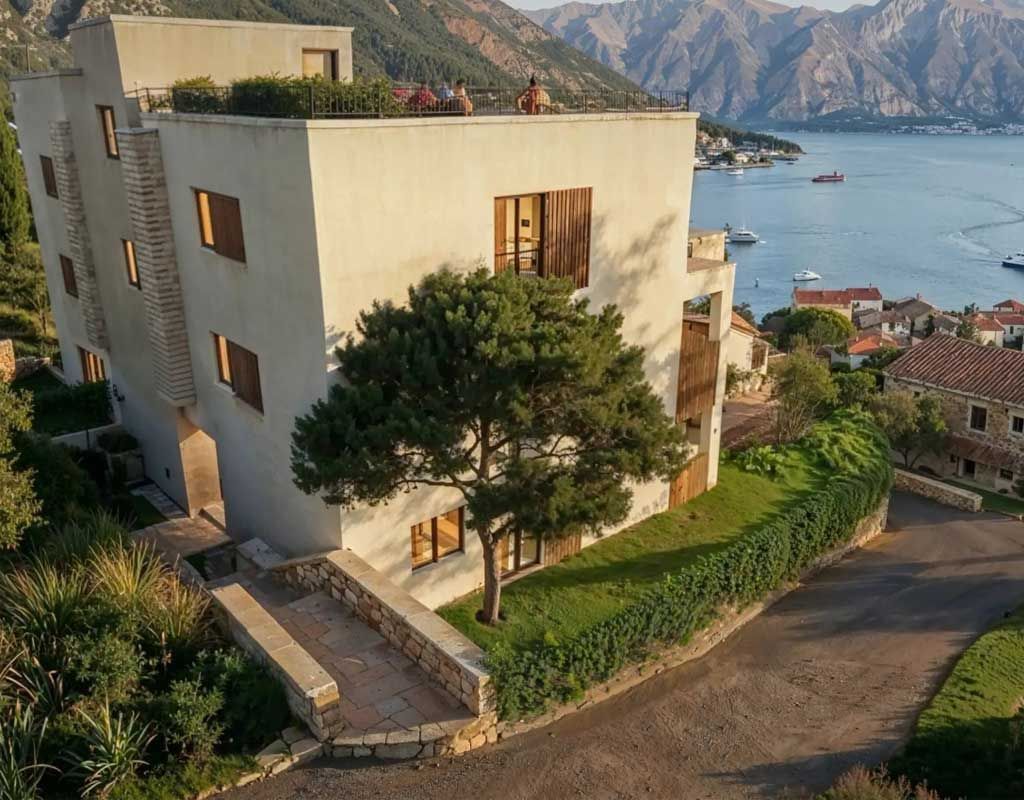 Ekskluzivan jednosoban stan 58 m² u novom kompleksu sa krovnim bazenom – Dobrota, Kotor - Amfora Real Estate
