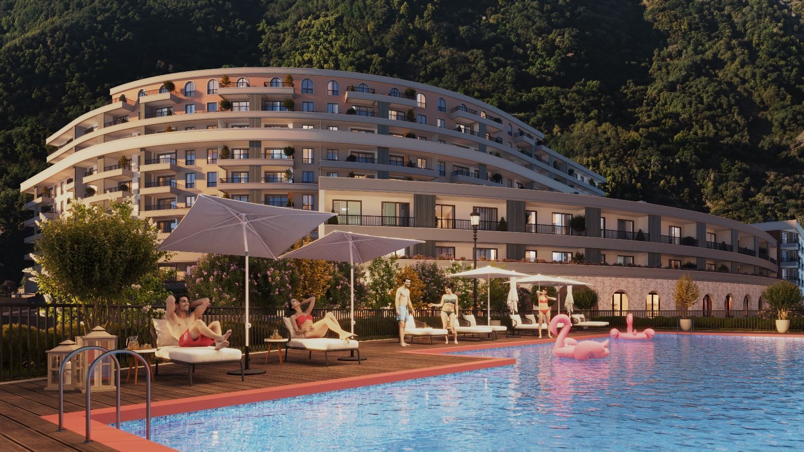 Jednosoban stan 52.70m2 u novom stambenom kompleksu sa dva bazena u Becicima - Amfora Real Estate