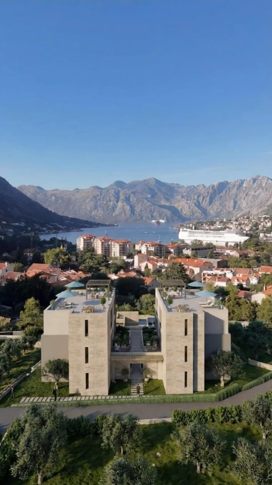 Studio apartman 26.79m2 sa pogledom na more u modernom stambenom kompleksu sa bazenom – Škaljari, Kotor - Amfora Real Estate