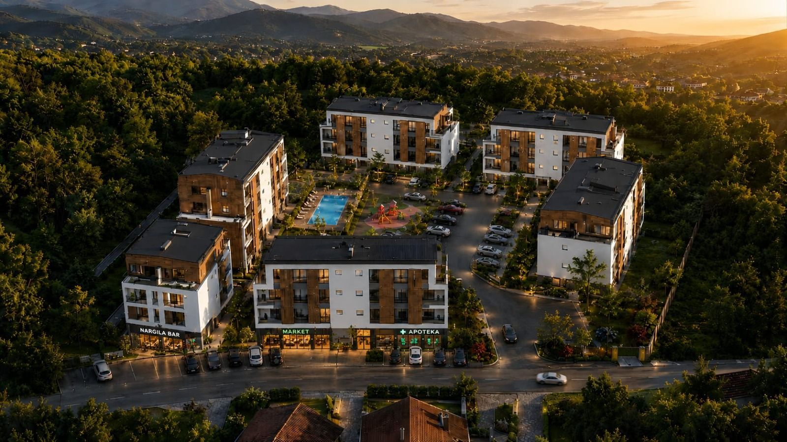 Prodaja jednosobnog stana 37 m² u izgradnji u ekskluzivnom stambeno-turističkom kompleksu sa bazenom – Vrnjačka Banja, Srbija - Amfora Real Estate