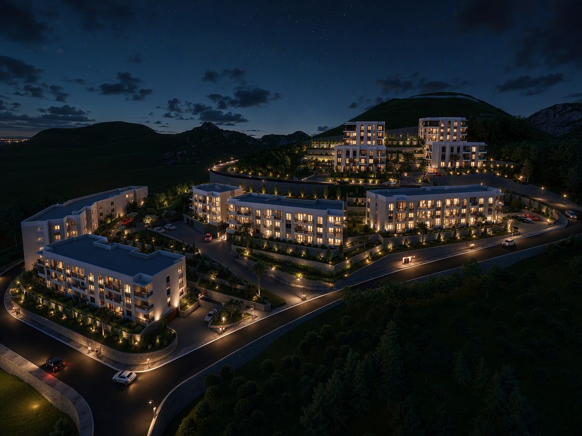 Jednosoban stan 47.71m² u novom kompleksu sa bazenom i pogledom na more – Dubovica, Budva | Bez plaćanja poreza 3% - Amfora Real Estate
