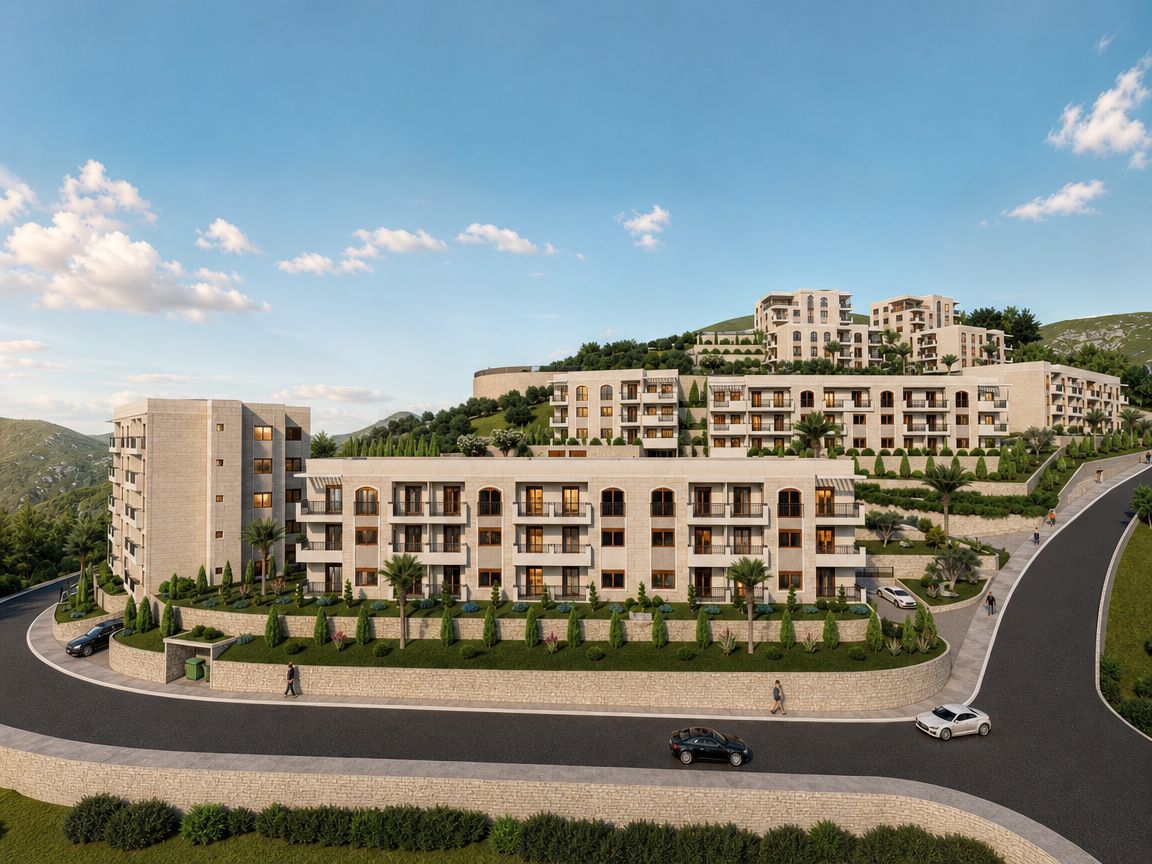 Trosoban stan 98.31m² u novom kompleksu sa bazenom i pogledom na more – Dubovica, Budva | Bez plaćanja poreza 3% - Amfora Real Estate