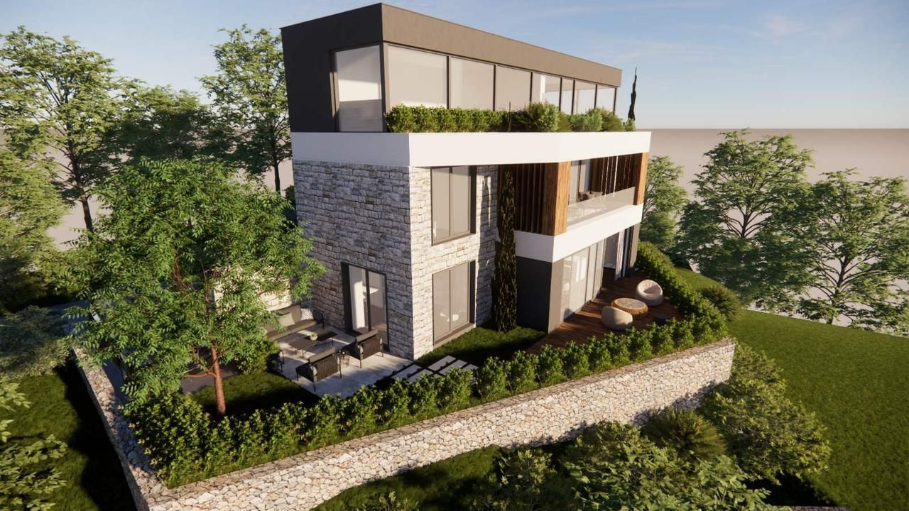 Prodaja zemljista 2500m2 sa odobrenim projektom za vilu 420 m² i pogledom na Kotorski zaliv – Škaljari, Kotor - Amfora Real Estate