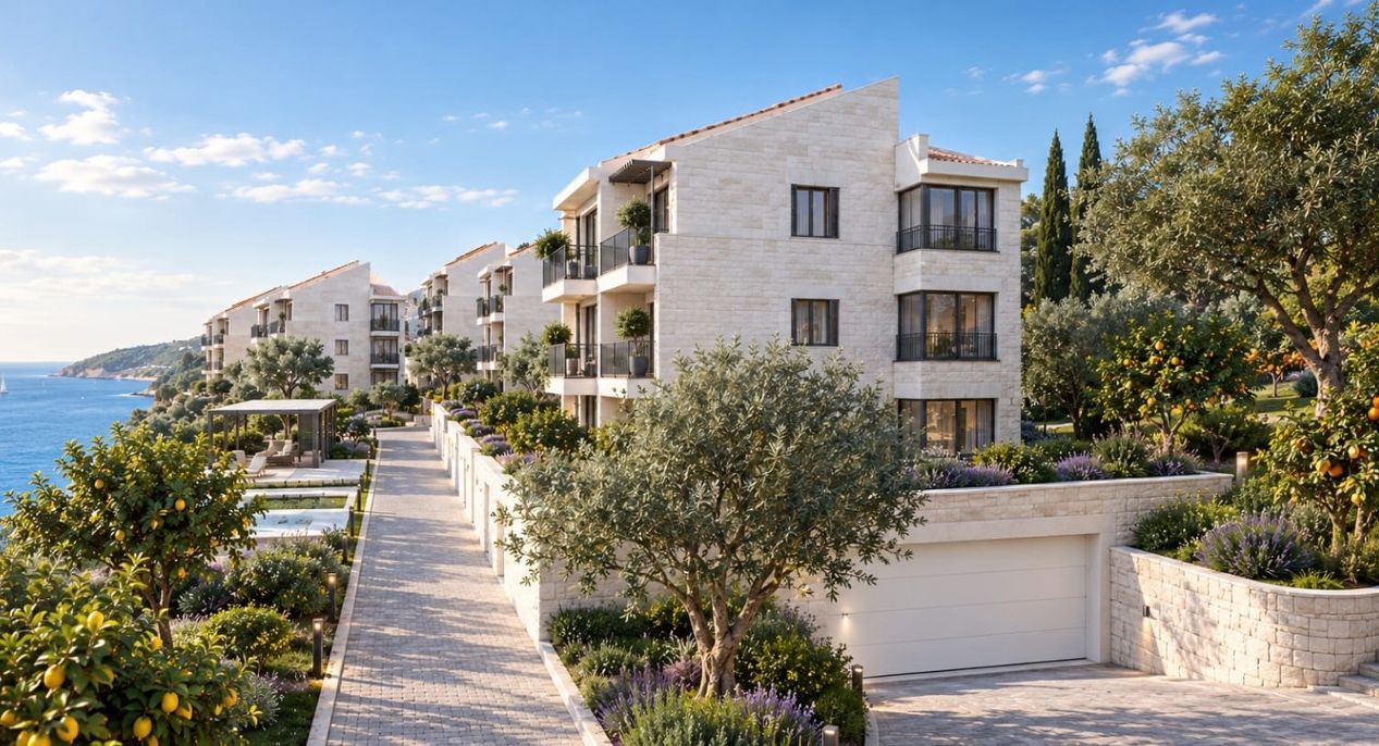 Prodaja luksuznog apartmana 45.11m² – Reževići, Budva | Ekskluzivan kompleks, bazen, spa - Amfora Real Estate