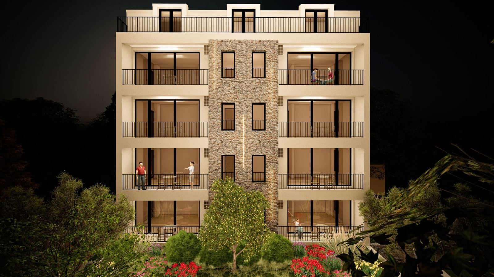 Prodaja novog jednosobnog stana 55m2 u stambenom kompleksu u izgradnji – Lazi, Budva - Amfora Real Estate