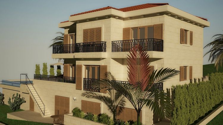 Urbanizovan plac 1200m2 ,sa započetom gradnjom dvije vile. Sveti Stefan, Budva. - Amfora Real Estate