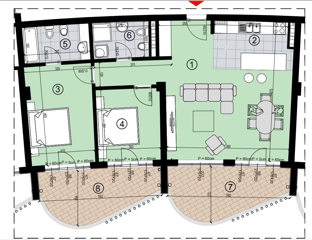 Nov dvosoban stan 103m2 sa pogledom na more. Anatolia, Bečići - Amfora Real Estate