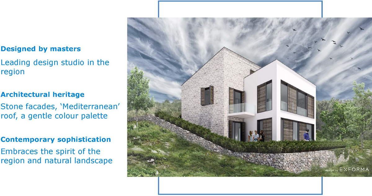 Na prodaju građevinski plac sa odobrenim projektom za vilu u Radovićima, Luštica - Amfora Real Estate