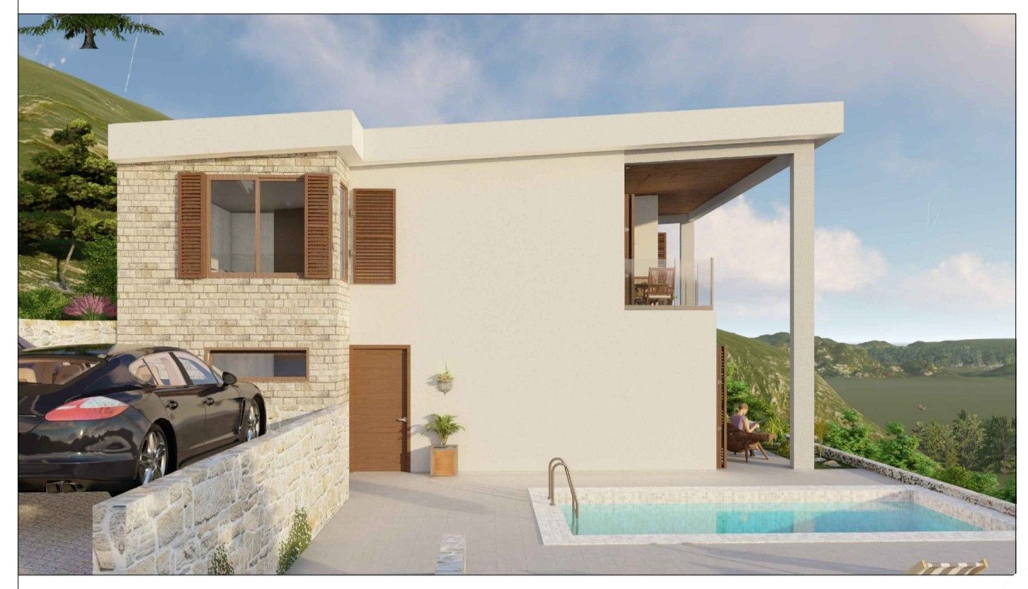 Na prodaju plac (400m2) sa zapocetim objektom 210m2 i pogledom na more, Bar. - Amfora Real Estate