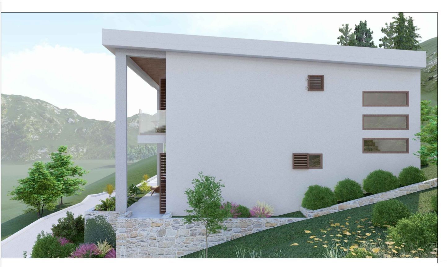 Na prodaju plac (400m2) sa zapocetim objektom 210m2 i pogledom na more, Bar. - Amfora Real Estate