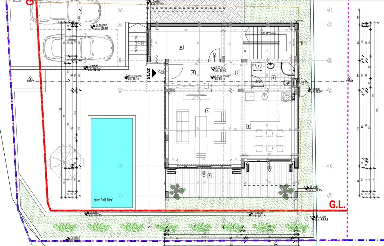 Na prodaju plac (400m2) sa zapocetim objektom 210m2 i pogledom na more, Bar. - Amfora Real Estate