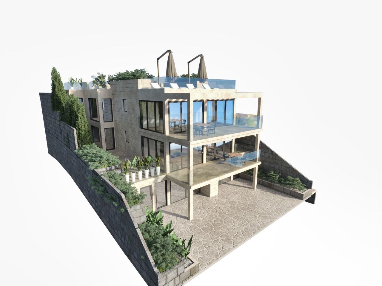 Urbanizovana parcela sa objektom u izgradnji na samoj obali mora - Tivat, Krašići - Amfora Real Estate