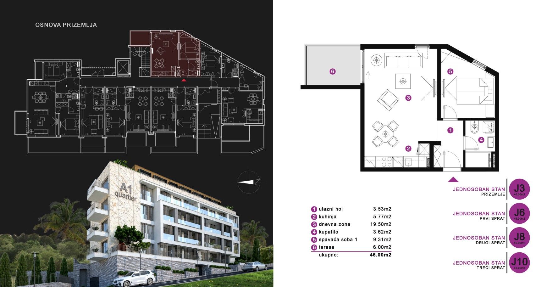 Stanovi u novogradnji, nova zgrada u naselju Dubovica Lux-JEDNOSOBAN STAN 50m2 - Amfora Real Estate