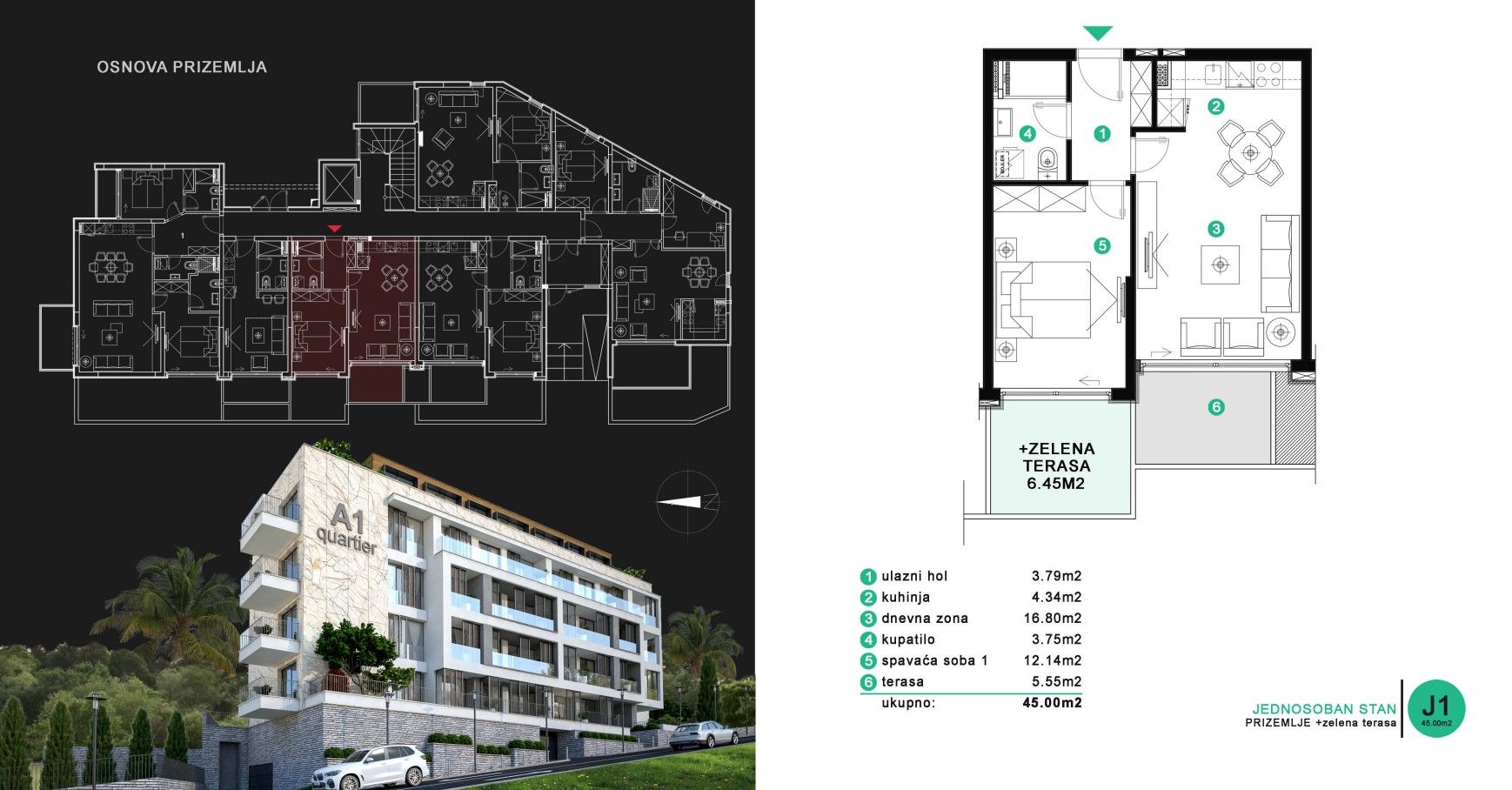 Stanovi u novogradnji, nova zgrada u naselju Dubovica Lux-JEDNOSOBAN STAN 50m2 - Amfora Real Estate