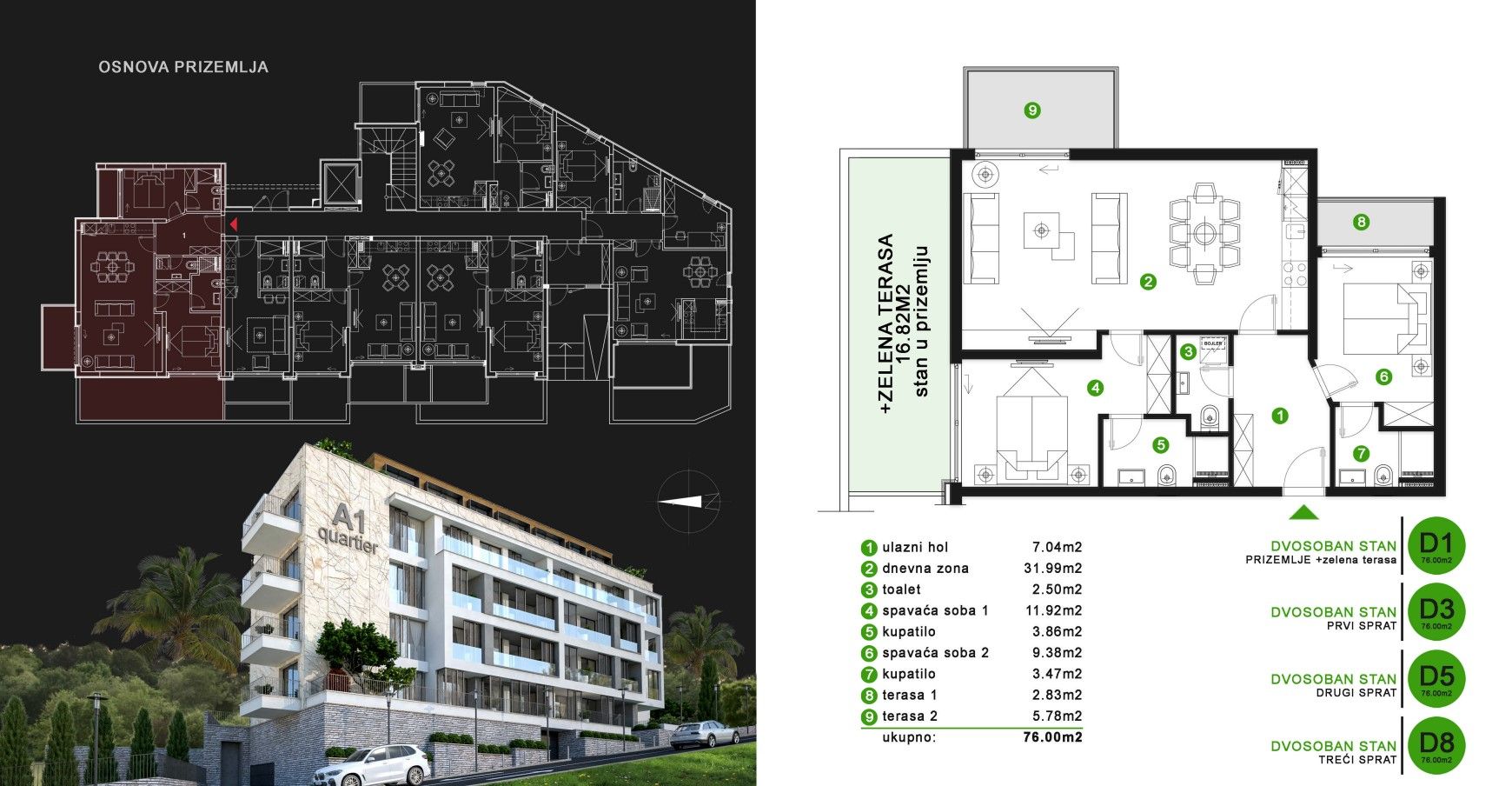 Stanovi u novogradnji, nova zgrada u naselju Dubovica Lux-JEDNOSOBAN STAN 50m2 - Amfora Real Estate