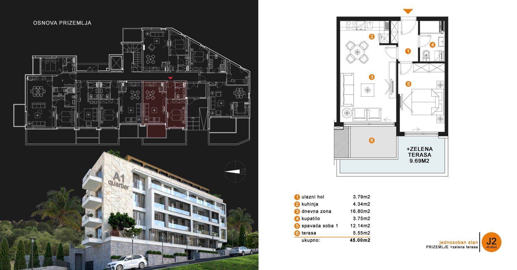 Stanovi u novogradnji, nova zgrada u naselju Dubovica Lux-JEDNOSOBAN STAN 50m2 - Amfora Real Estate