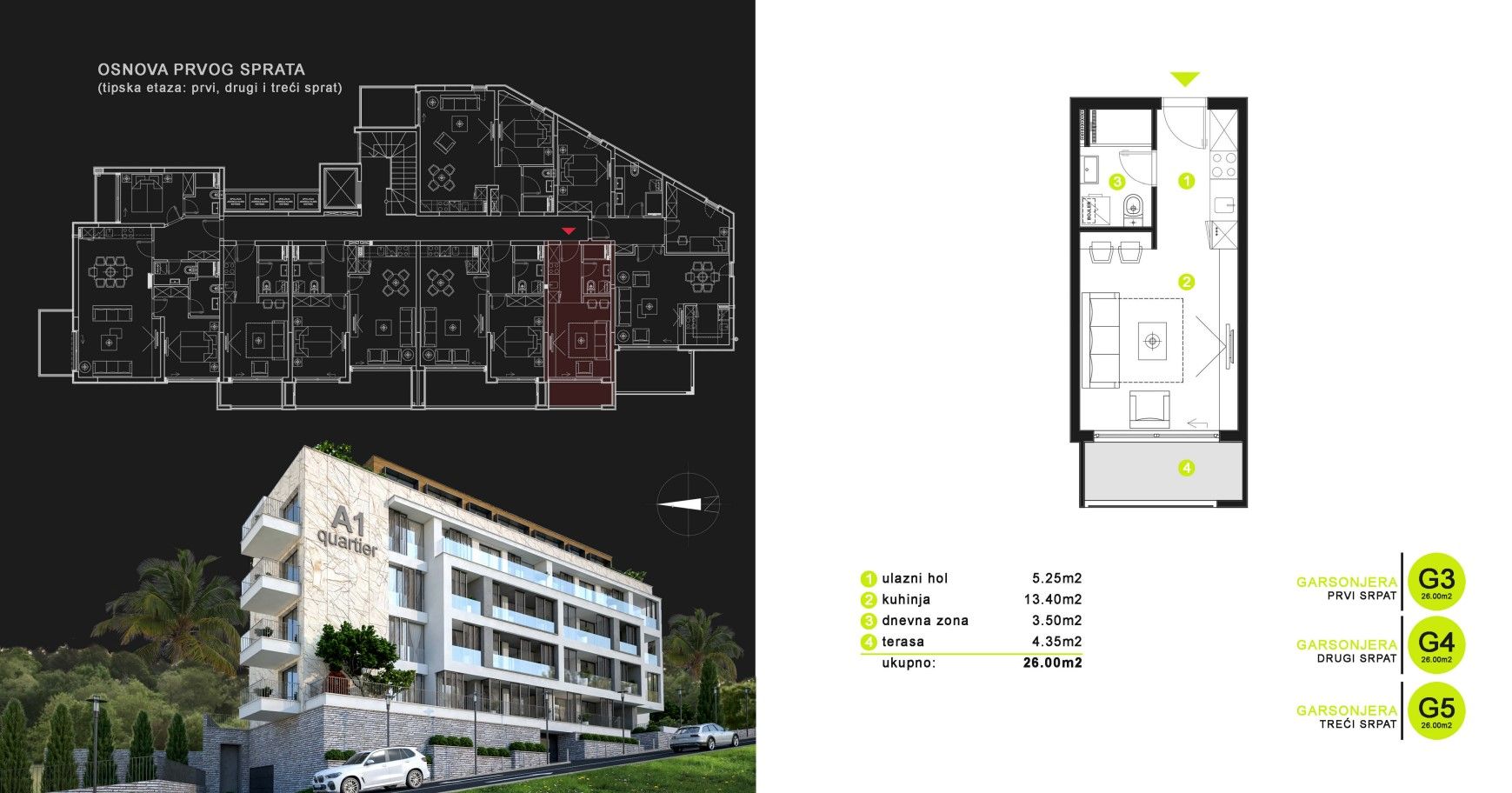 Stanovi u novogradnji, nova zgrada u naselju Dubovica Lux-JEDNOSOBAN STAN 50m2 - Amfora Real Estate