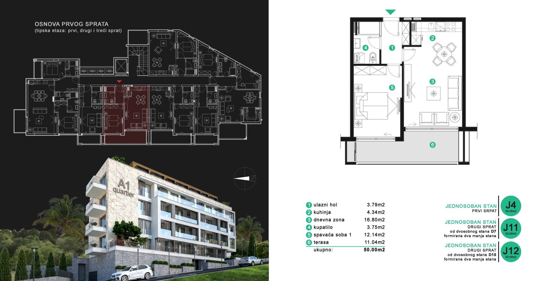 Stanovi u novogradnji, nova zgrada u naselju Dubovica Lux-JEDNOSOBAN STAN 50m2 - Amfora Real Estate
