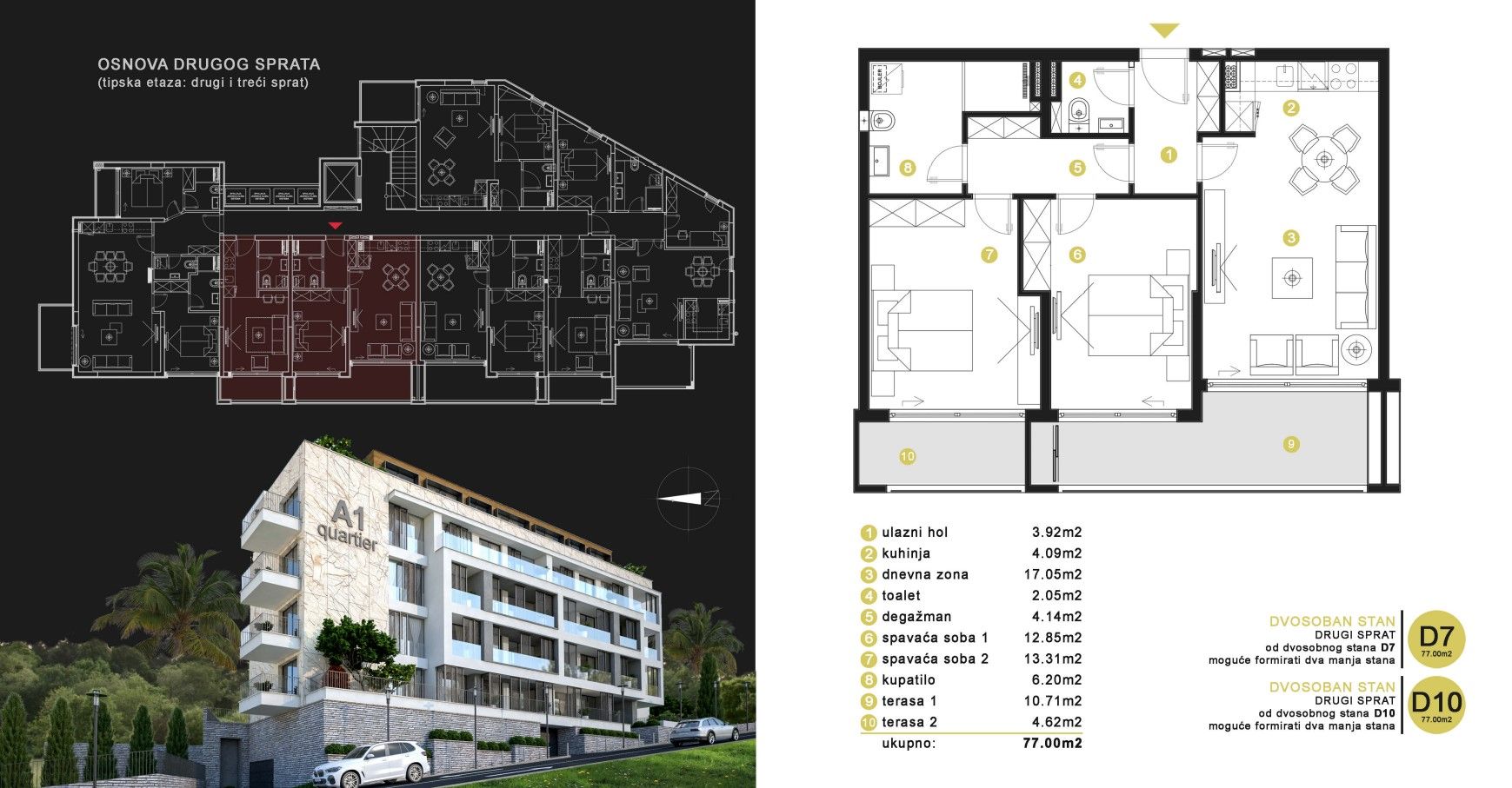 Stanovi u novogradnji, nova zgrada u naselju Dubovica Lux-JEDNOSOBAN STAN 50m2 - Amfora Real Estate