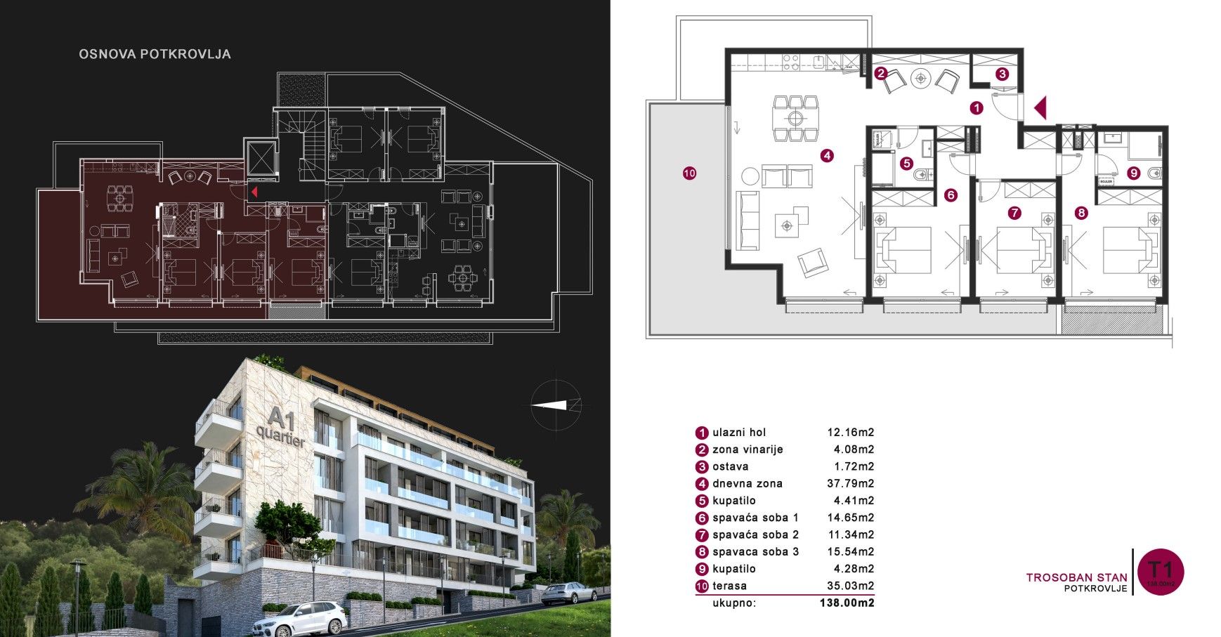 Stanovi u novogradnji, nova zgrada u naselju Dubovica Lux-JEDNOSOBAN STAN 50m2 - Amfora Real Estate