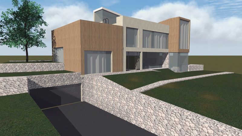 Plac 2550m2 sa otvorenim pogledom na more i idejnim projektom za hotel i vilu, Reževići. - Amfora Real Estate