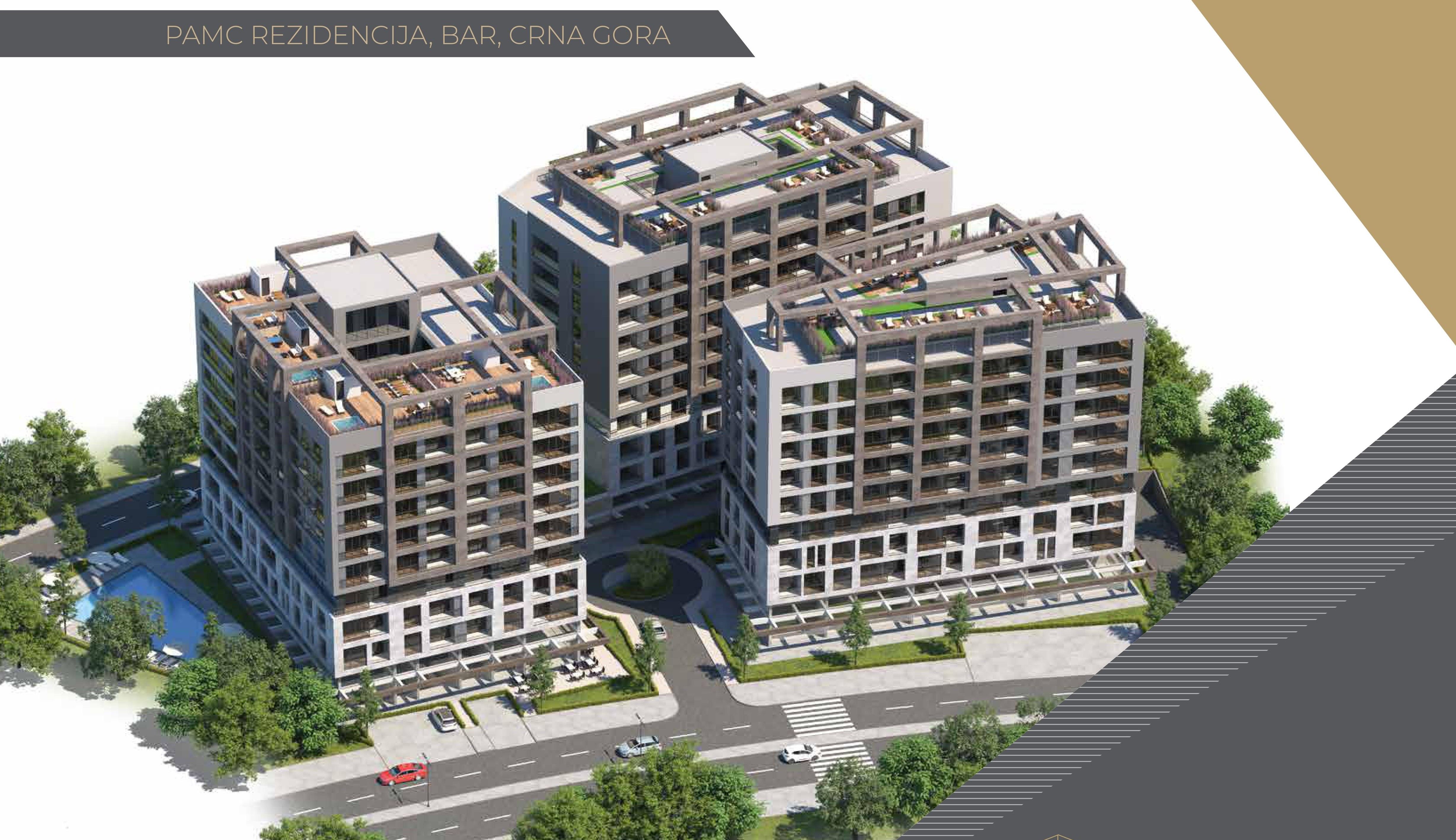 Jednosoban stan 41,7m2 u novogradnji,na ekskluzivnoj lokaciji u luksuznom kompleksu PAMC,Bar. - Amfora Real Estate