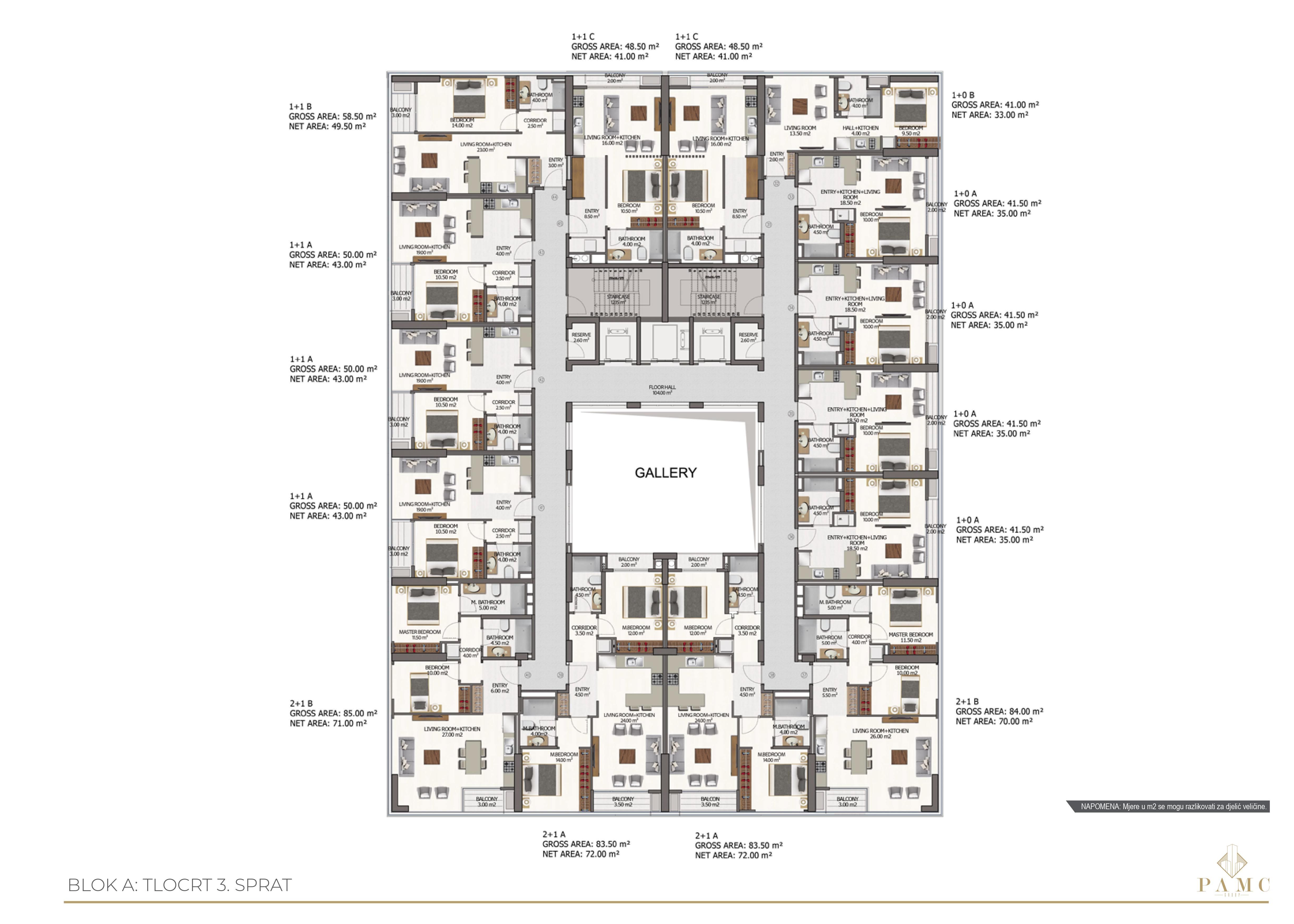 Jednosoban stan 41,7m2 u novogradnji,na ekskluzivnoj lokaciji u luksuznom kompleksu PAMC,Bar. - Amfora Real Estate