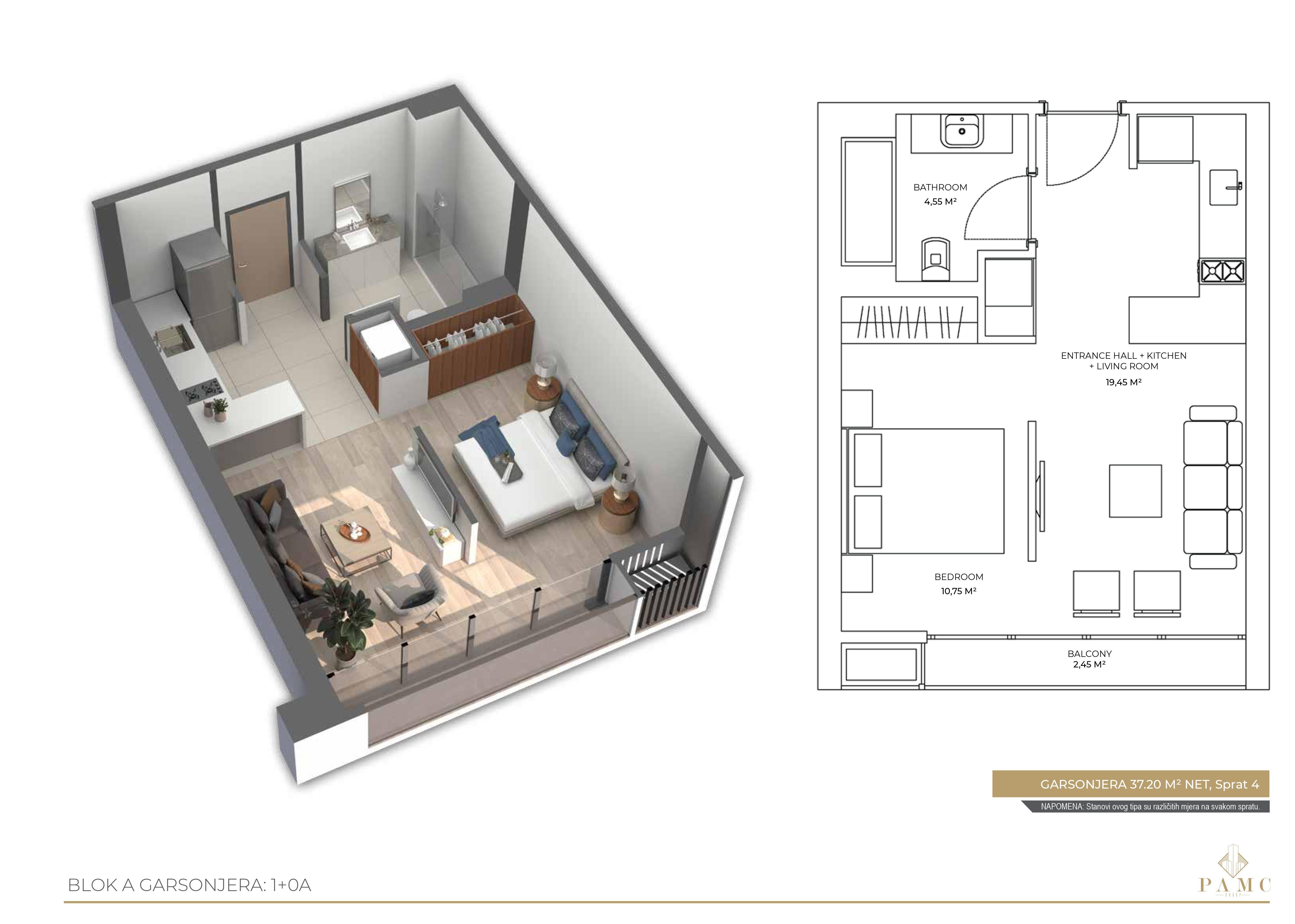 Jednosoban stan 41,7m2 u novogradnji,na ekskluzivnoj lokaciji u luksuznom kompleksu PAMC,Bar. - Amfora Real Estate