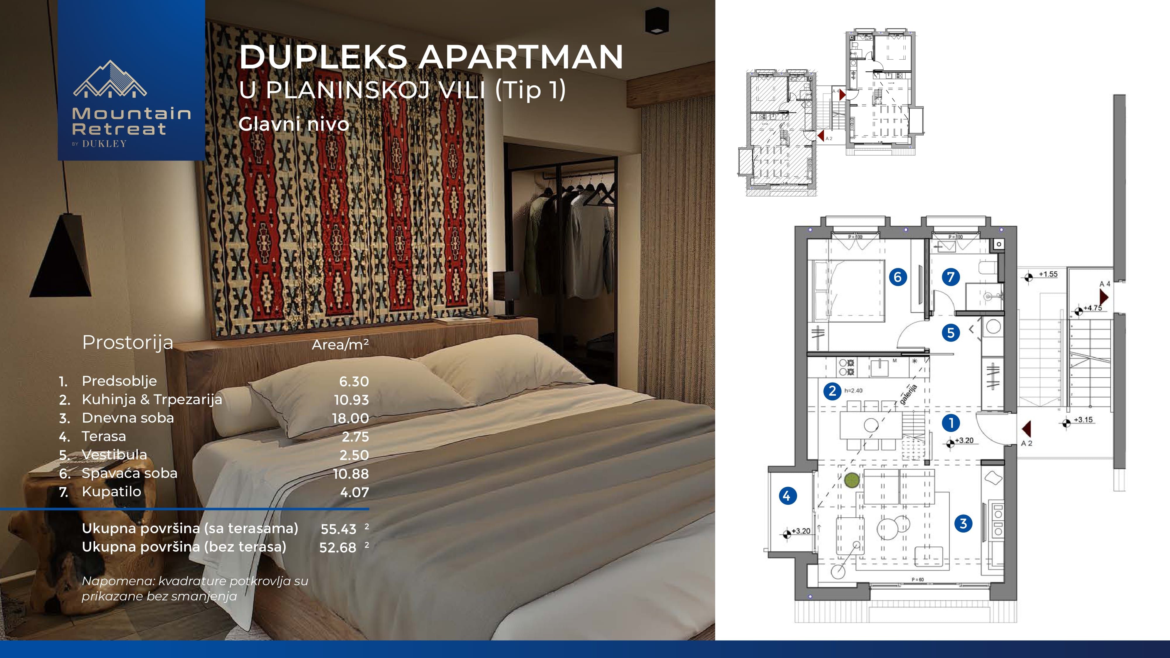 Ekskluzivna prodaja!!Novi projekat na severu Crne Gore (KOLASIN) -10 luksuznih vila sa apartmanima na prodaju. (TIP 1-DUPLEKS APARTMAN U PLANINSKOJ VILI ) - Amfora Real Estate