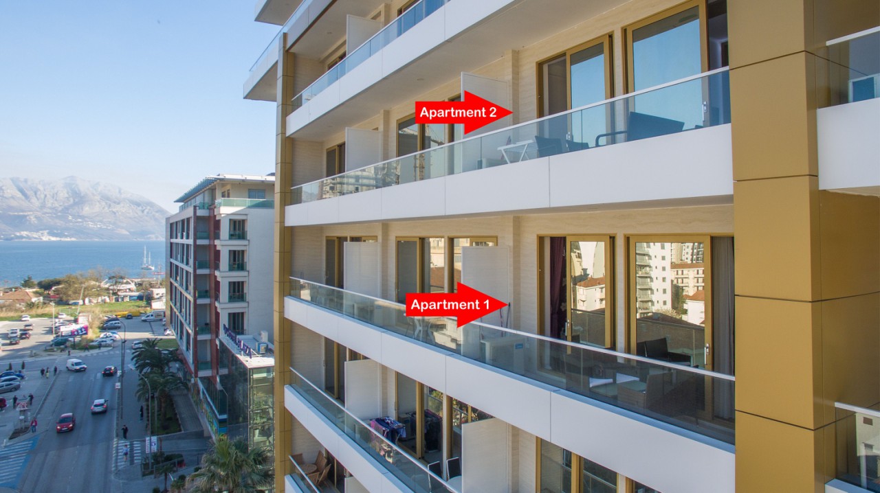 Luxurious one bedroom apartment 48m2 with sea view, in the very center