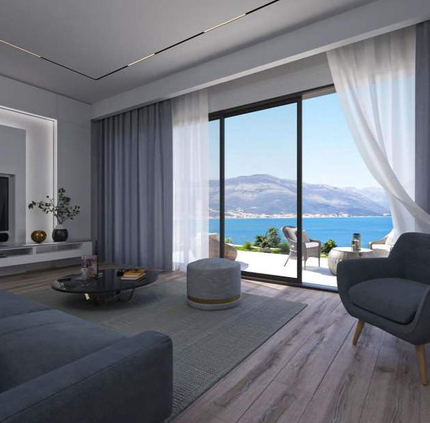 amforaproperty.com/Tivat, Krašići –  Luksuzni jednosoban apartman 82m2  sa otvorenim pogledom na more u novom kompleksu na poluostrvu Luštica