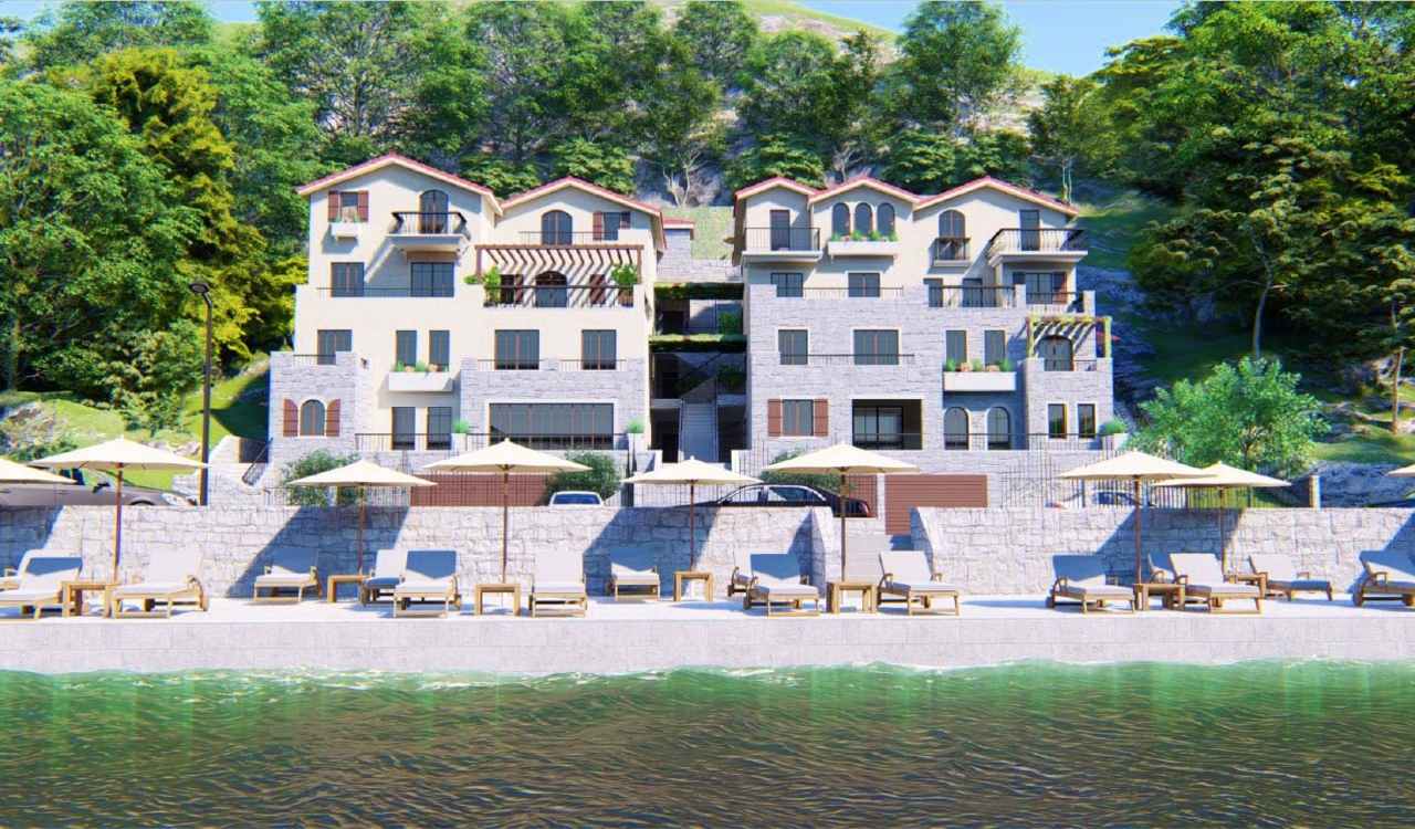 amforaproperty.com/Dvosoban stan 76,65m2 u novom kompleksu sa bazenom, na prvoj liniji mora ,Tivat, Opatovo .